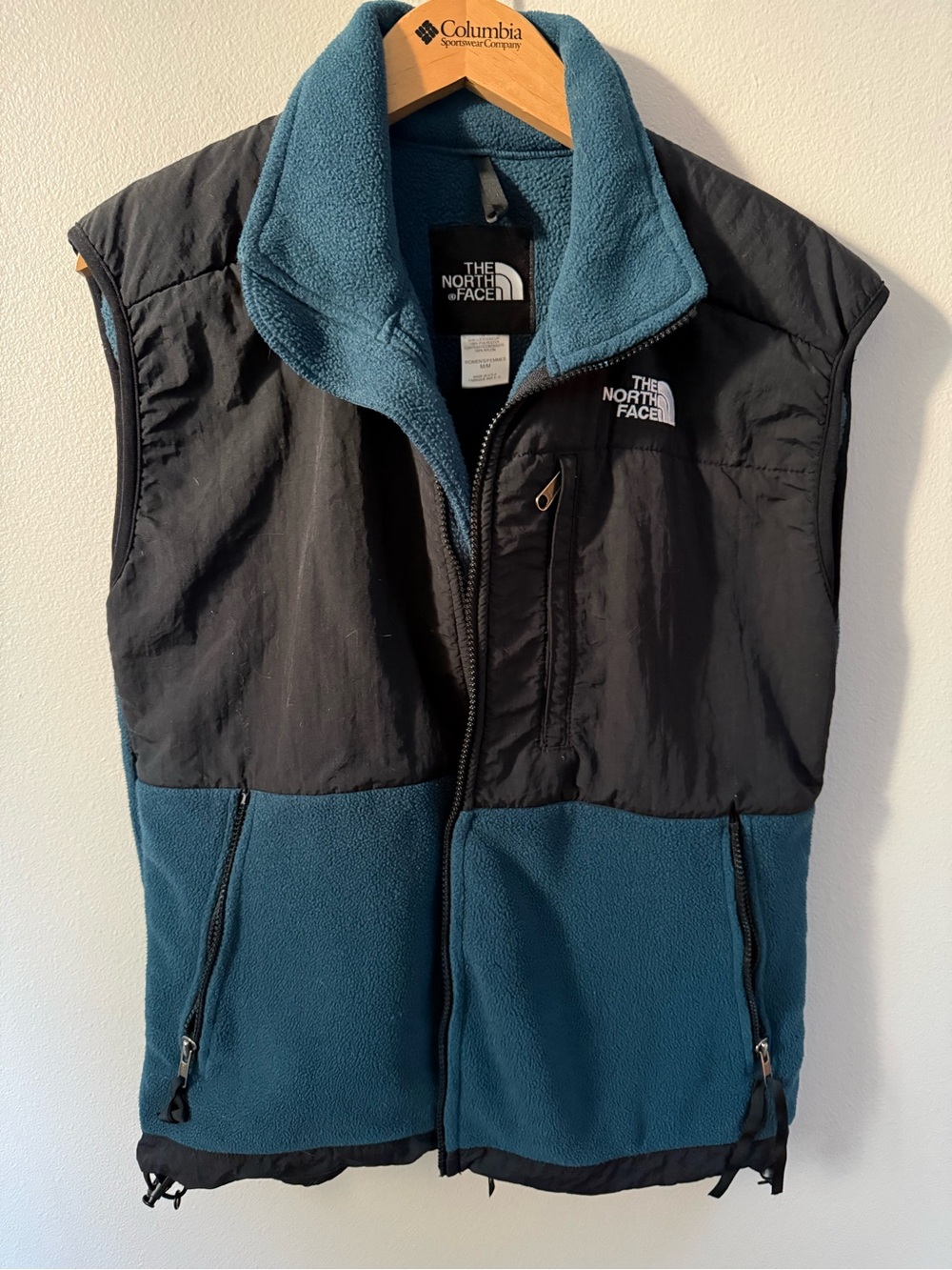 The North Face Women's Teal Fleece Vest with Black Logo Panel